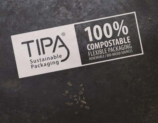 Compostable flexible packaging sign