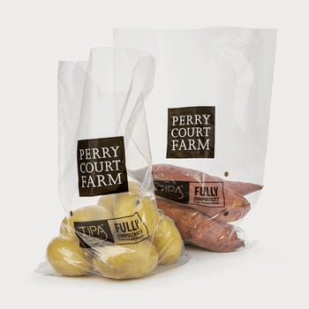 clear open bag packaging for food