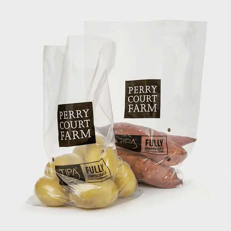 eco-friendly open bag clear packaging for food