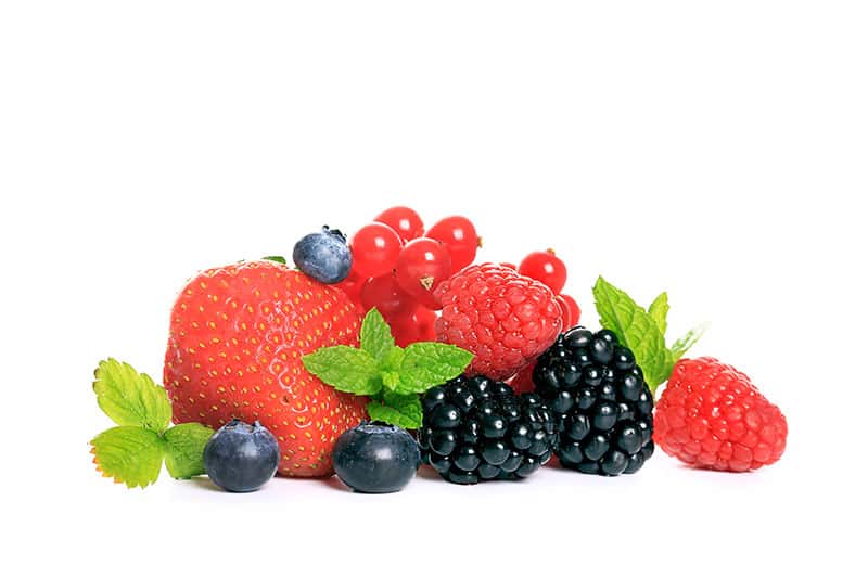 a neat pile of strawberry,raspberry,blackberry,blueberry
